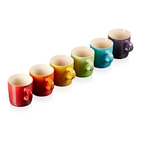 Le Creuset 6er-Set Becher aus Steinzeug, 350 ml, Regenbogen, 79114358359030 Cover