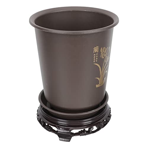 GANAZONO Orchid Flowerpots Rounded Plant Pots Plastic Planting Pot with Base for Indoor Outdoor Gardening Durable Abs Material 6.7 Inch Size Suitable for Orchids and Green Plants - Image 2