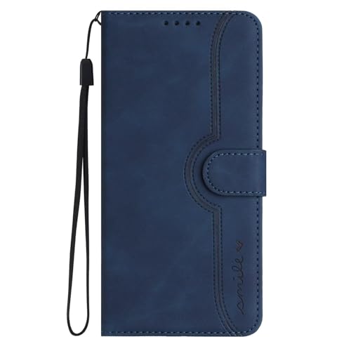 BEENTRYS Leather Wallet Case for Samsung Galaxy J3 / J3 2016 / J310 / J320 Cover,Smiley Patterns Card Slots Kickstand Stand Magnetic Women PU Flip Folio Shockproof Protective Phone Case-DarkBlue