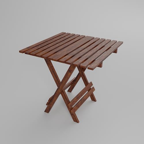 Image of ETIQUETTE ART Patio Folding Coffee Table /Tea Table,Outdoor Wooden Square Portable End Table /Picnic Table for Camping & Dining /Balcony and Garden Bistro Side Table (Walnut 20 Inch)