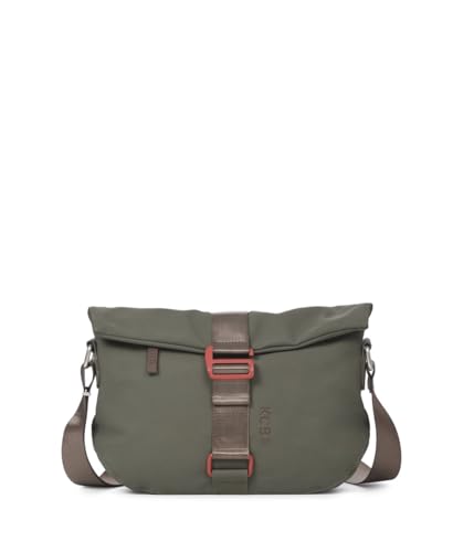 KCB Bandolera Antirrobo Pequeña Chain | Diseño Compacto y Funcional | Bolsillos Ocultos Multiusos | Cierre de Seguridad | Asas Ajustables | 100% Vegano | Color Khaki
