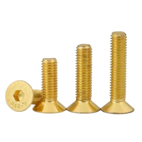 5〜10個 M2 M2.5 M3 M4 M5 M6 DIN7991 ステンレス鋼 チタンメッキ 金色 皿頭フラット六角六角ソケットネジ(M6x25 5pcs)