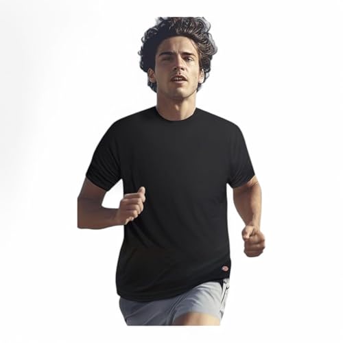 Dickies Men’s Crew Neck Short Sleeve Undershirt 5 Pack (US, Alpha, Small, Regular, Regular, Black)2