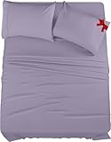 Utopia Bedding Queen Sheet Set – 4 Piece Bed Sheets for Queen Size Bed, Soft and Breathable Microfiber, Includes 1 Fitted Sheet, 1 Flat Sheet and 2 Pillowcases (Lavender)