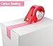 BOMEI PACK Pink Packing Tape with Dispenser, 2.4 Mil 1.88 Inch x 60 Yards, 6 Refills Rolls Color Box Tape for Moving, Shipping and Packaging