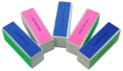 U-K5 pcs Nail Art Manicure Buffer 4 Step Nail Buffing Block Shine Nail Buffer Buffing Block Sanding File Pedicure and Manicure Nail Files Buffer Shiner Polisher Random Useful and Nice