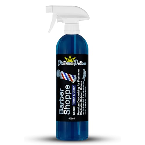 Image of Water-Based Car Air Freshener Spray | Luxury Automotive Deodorizer | Mold-Resistant Formula | Eliminates Odors and Refreshes Vehicle Interior | 17 fl oz | Barber Shoppe