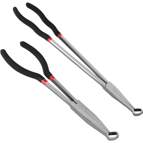 FALESOUL 2Pcs Electrical Disconnect Pliers, 11/16inch Automotive Electrical Disconnect Pliers Set, Long Spark Plug Removal Pliers for Electrical Connectors and Cooling Hose Clips