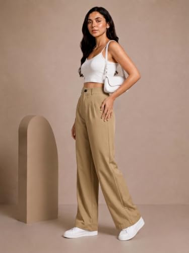 Image of Womens NS Lycra Korean High Waist Straight Pants