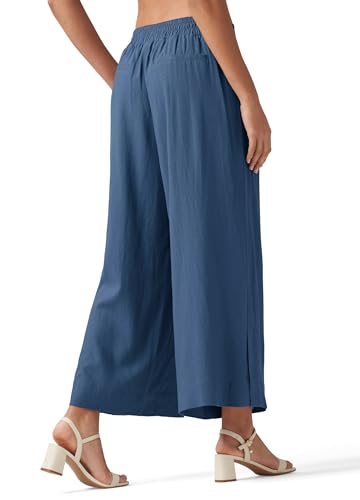 Willit Women's Linen Pants Wide Leg Casual Beach Summer Pants Palazzo Lounge Pants with Pockets3