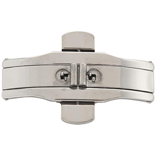 SAHROO Hebilla de de Doble Pulsador Plateado para Correa de Reloj de 21 Mm
