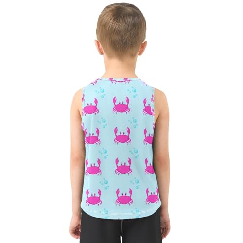 J JOYSAY Cartoon Crab Bubble Boys Tank Top Sleeveless Muscle Shirts Quick Dry Kids T-Shirts 3-15T3