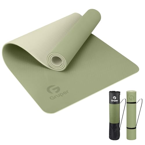 Image of Gruper Yoga Mat Non Slip, Eco Friendly Fitness Exercise Mat with Carrying Strap,Pro Yoga Mats for Women,Workout Mats for Home, Pilates and Floor Exercises