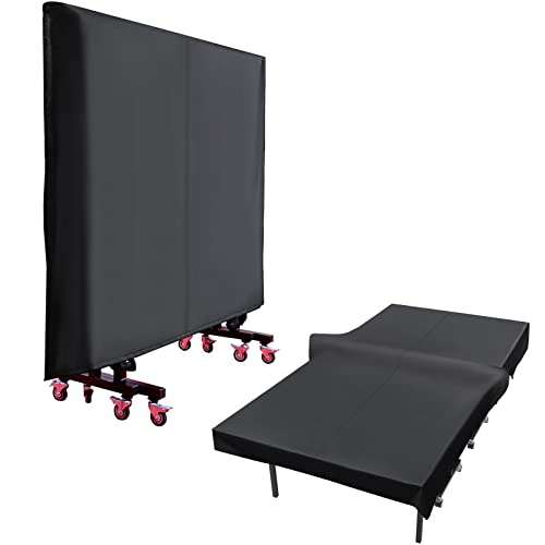 Iptienda Table Tennis Table Cover Ping Pong Tables Cover Waterproof Anti-UV Windproof with 4 Buckles and 2 Velcros Foldable Ping Pong Tables Protector Dustproof for Indoor Outdoor Use-299*176cm