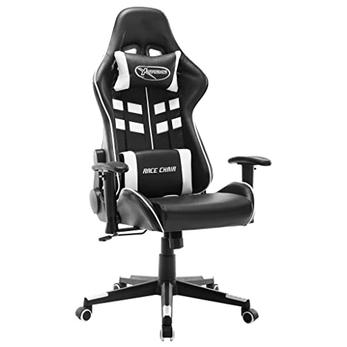 SKM Silla de Gaming de Cuero sintético Negro y,Mobiliario,Sillas,Sillas Gaming,Negro,18.3 kg,20507