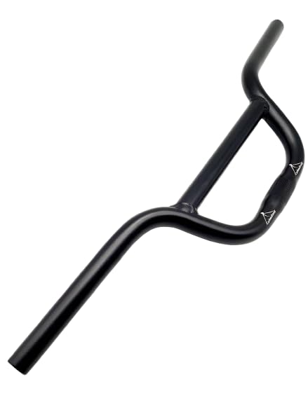 Kierownica rowerowa BMX 620 mm/640 mm/660 mm wys. 110 mm, aluminium 6061 Oldschool Retro - z aluminium, 25,4 mm, czarna/srebrna, do rowerów miejskich i renowacji (660 mm, czarna)
