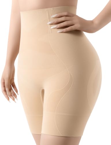 Image of KLVEE Shapewear Tummy Control Shorts, High Waisted Butt Lifting Body Shaper | 4 Steel Bones Anti-Roll, Double Cross Bands Tummy Flatten, 3D Butt Lift shorts, Breathable Underwear, for Dresses, Jeans
