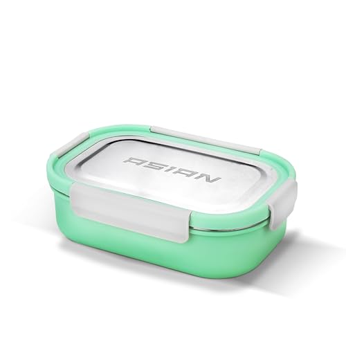 Image of Asian Plastowares - Snack Pack SS Lunch Box | Tiffin Box - Leak-Proof, Airtight | Lunch Box for Kids & Adults | Durable & Spill-Free School, Office, and College Tiffin | Mint Green