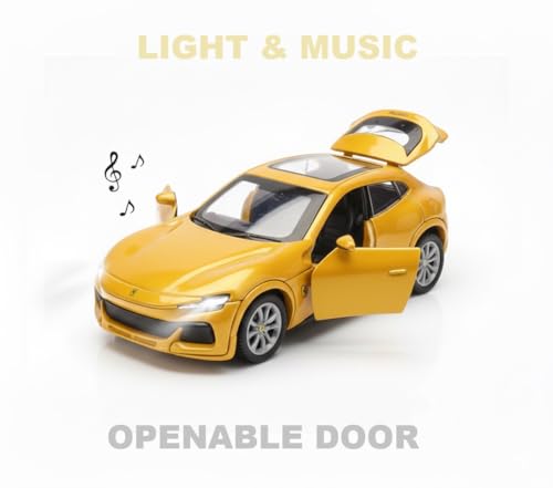 Image of 1:36 Scale Ferrari Sport Toy Car - DieCast Alloy Pull Back Toy Vehicle with Openable Doors, Realistic Detailing Sports Car Model for Kids, Boys & Collectors【Color As Per Stock】