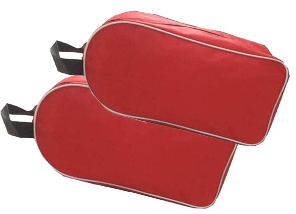 2 Boot Bags Football Rugby Toiletry Sports School Travel Shoe Bag (Red)