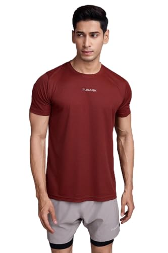 Image of FUAARK Men Moisture Wicking Solid Round Neck Tshirt