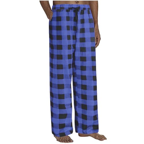 Pajama Pants Men Men Buffalo Plaid Sleepwear Mens Pajama Flannel Cotton Plaid Sleep & Lounge Pants Pj Bottoms with Pockets and Button Fly Ropa Para Hombre Flowy (light Purple,medium)