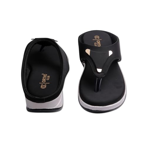 Image of ORTHO CLUB Orthopedic Women's Slippers | Brown Soft Comfort Slip-On Sandal for Heel Pain Relief | Anti-Skid Sole | Lightweight Flip-Flop
