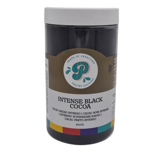 PASTRY COLOURS, Cacao Negro Intenso, Cacao Puro en Polvo, Tartas, Trufas y Frutas con un Toque Diferente, Desayunos Saludables, 200 Gr