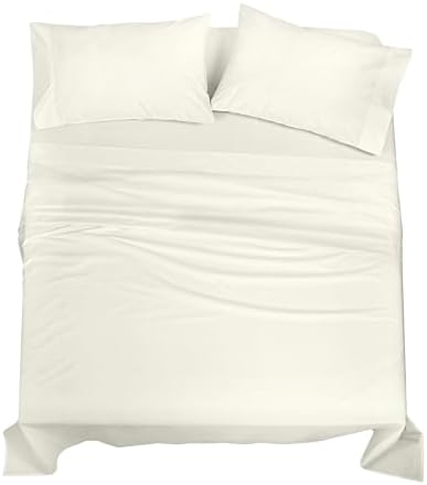 Amazon.com: ROYALE LINENS 100% Organic Cotton Queen Sheet Set - Percale ...