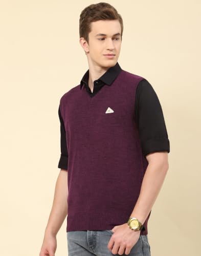 Image of Monte Carlo Men Regular Fit Sleeveless Solid V Neck Winter Sweater (Pack of 1)