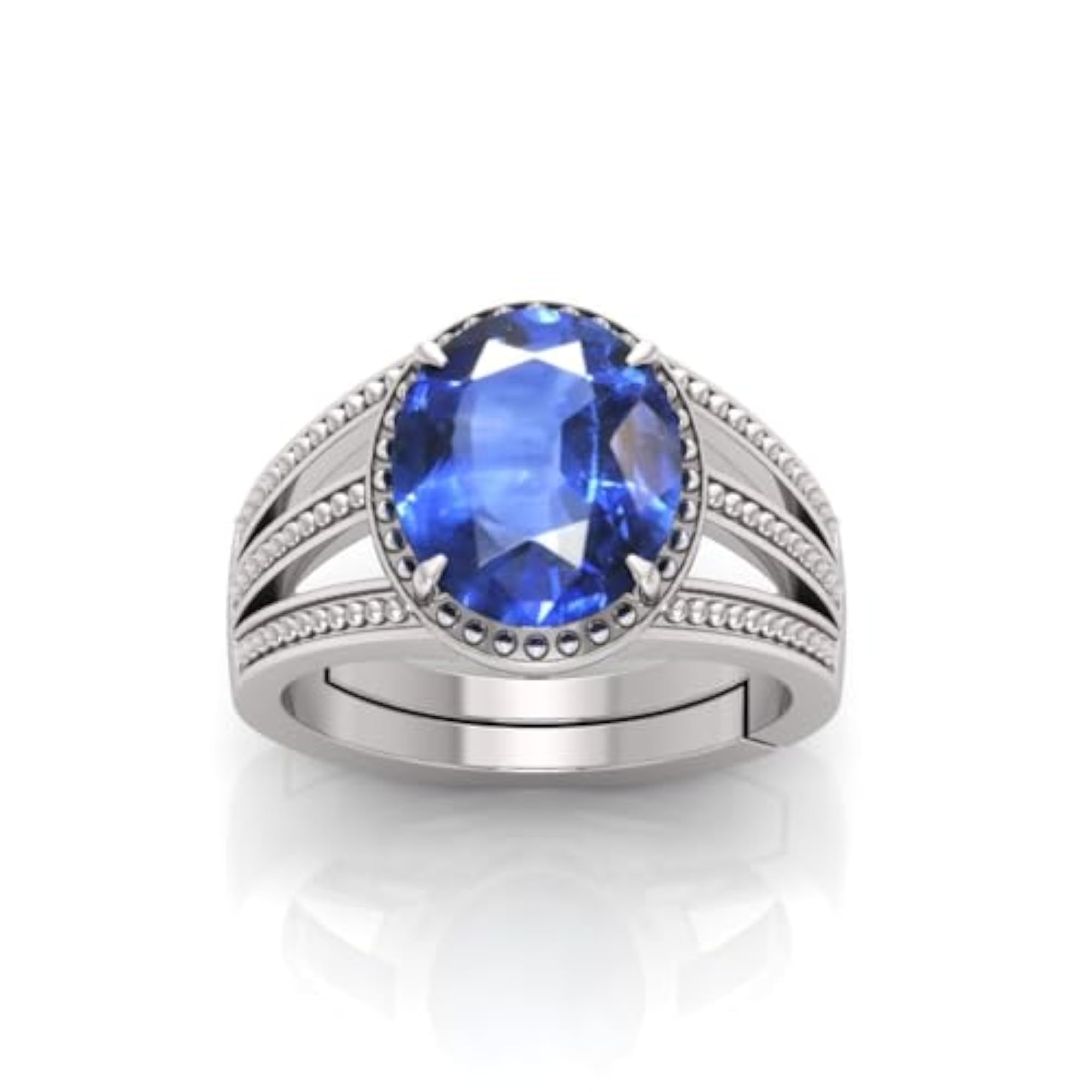 7.25 Ratti Blue Sapphire Adjustable Ring, Certified Gemstone