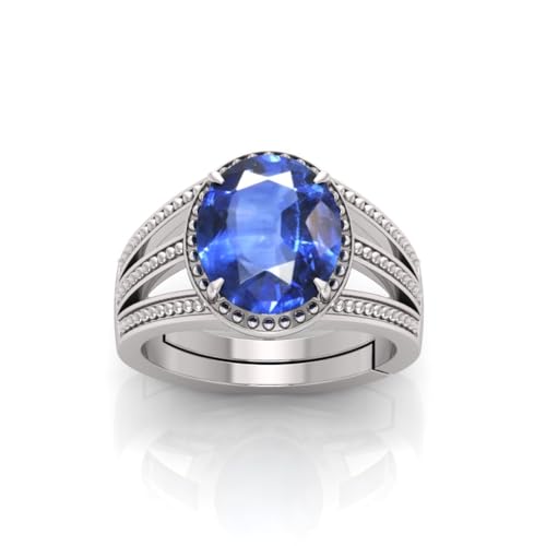 Bague saphir bleu naturel ajustable bague védique pour le quotidien - 2