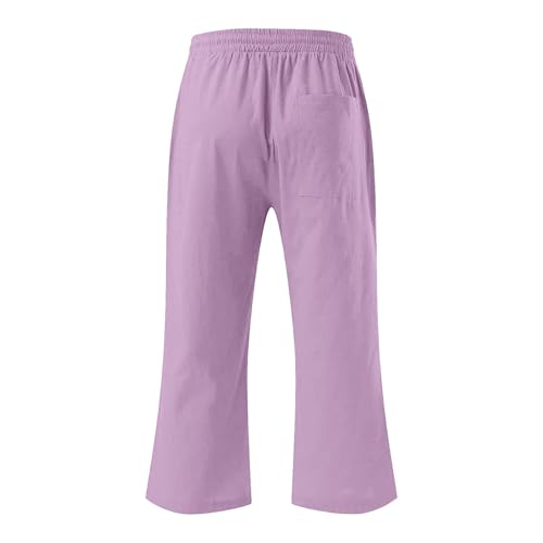 Kids Cropped Pants Summer Casual Elastic Waist Straight Cropped Trousers with Pockets Boys Girls Wide Leg Baggy Bottoms3