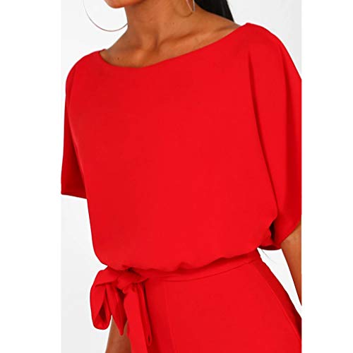 TRFPLOOC-Jumpsuit-Damen-Elegant-LangarmKurzarm-Playsuit-O-Ausschnitt-Einteiler-Overall-Hosenanzug-Playsuit-Romper