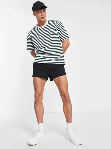 Image of Mack Jonney Oversized | Loose Fit | Half Sleeves 100% Cotton Round Neck Striped T-Shirt for Men-MACK640651