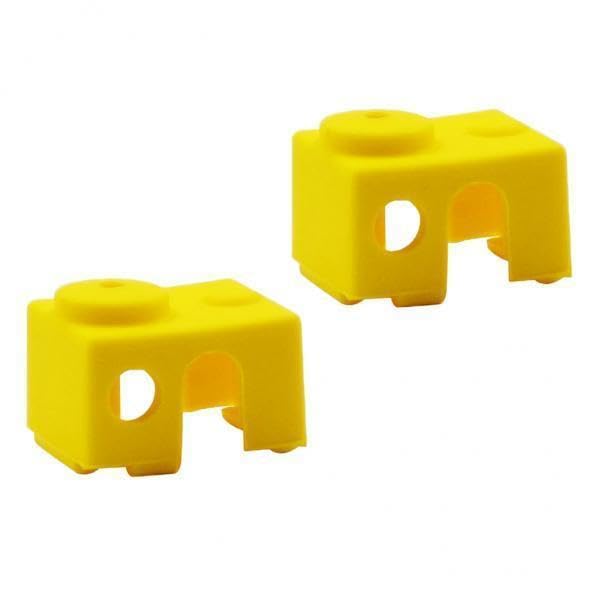 ujeavette 3x2pcs 3d printer silicone wrap case socks cover protector for v6 block yellow