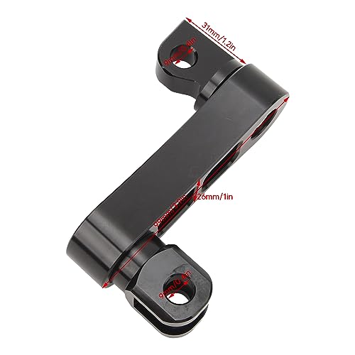 Staffa Estensione Pedane Moto Regolabile 360° Alluminio per con Supporto Male Mount Kit Montaggio Incluso