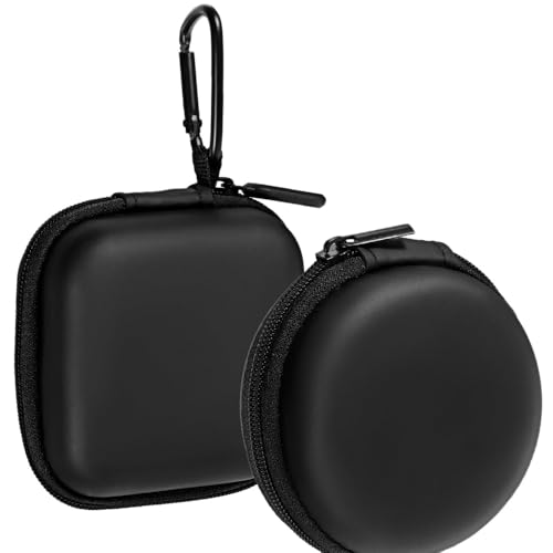Voarge 2 Stück Mini Kopfhörer Tasche, Headset Aufbewahrung Headphones Schutztasche Stoßfeste Ohrhörer Hülle Etui Earphone Cover Hardcase für In Ear Earphones Datenkabel U Festplatte, Schwarz