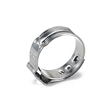 ANDRESLAD 10pcs Stainless Steel Single Ear Hose Clamps Water and Gas Clips Heavy Duty Hose Clips for Automotive Industrial and Applications