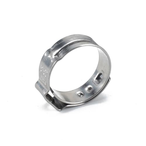 ANDRESLAD 10pcs Stainless Steel Single Ear Hose Clamps Water and Gas Clips Heavy Duty Hose Clips for Automotive Industrial and Applications