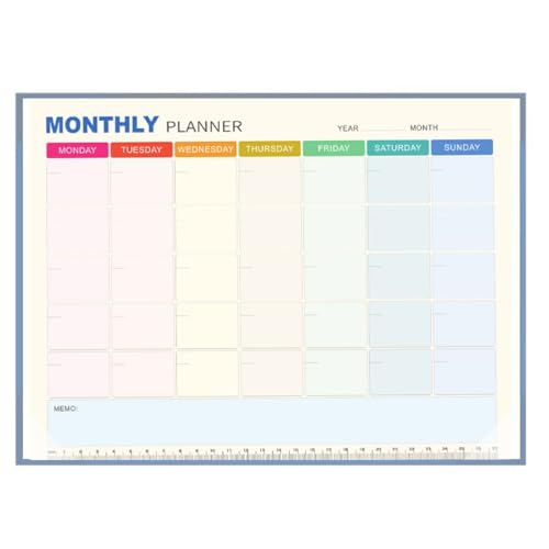 Monthly Desk Planner with Plastic Cover