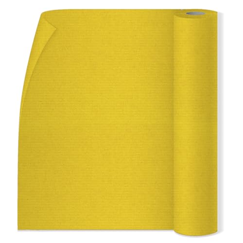 Rollo Papel Kraft, Papel de embalaje, Rollos Reciclables y Biodegradables, Ideales para Fiestas de Cumpleaños, Envíos, decoración· m-office (1x10m, Amarillo)