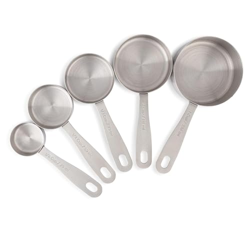 Image of INKULTURE Heavy Duty Stainless Steel Metal Measuring Spoons for Dry or Liquid, Fits in Spice Jar, Set of 5