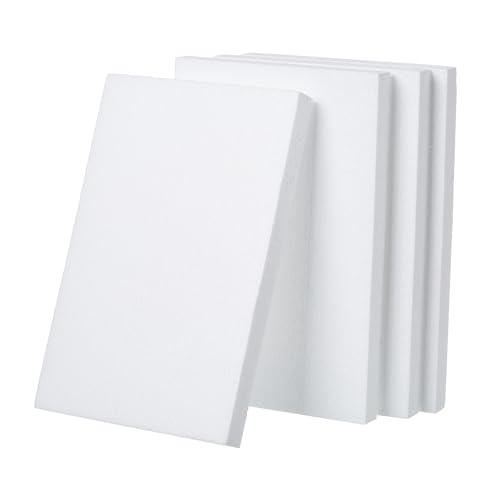 Crafare 12X8X1 Inch Craft Foam Blocks 4 Pack Polystyrene Foam Sheet Rectangle Foam Blocks for Arts School Projects Sculptures Floral Arrangements Modeling and Centerpieces