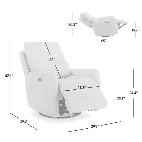 Sillón con función reclinable y base giratoria Marrón claro miniatura 3