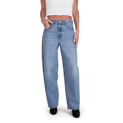CAKE THE LABEL Womens Baggy Barrel Jeans Wide Leg Mid
