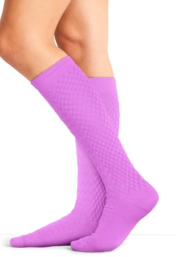 Image of Cherokee Women's Compression Socks, 10-15 mmHg, Knee High, 4-Pair Pack, Soft Fit, Regular & Wide Calf - TRUESUPPORT