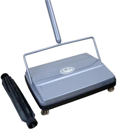 Steel Rubber Paddle Sweeper – Which One Will Transform Your Cleaning? 6 Fuller Brush Electrostatic Carpet & Floor Sweeper with Additional Rubber Rotor - 9" Cleaning Path - Lightweight - Ideal for Crumby & Wet Messes - Works On Carpets & Hard Floor Surfaces (Gray)