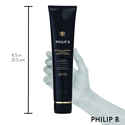 PHILIP B Russian Amber Imperial Conditioner, 6 fl. oz. (178 ml) - Restorative, Color-protective, Weightless Hydration With Amber Oil and Amino Acids
