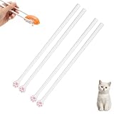 2 Paar Katzenpfoten Essstäbchen,Süße Sushi Stäbchen,Wiederverwendbare Essstäbchen Kinder,Ess Stäbchen Katze Pfotenabdrücke,Kunststoff Chopstick,Cat Paw Chopsticks für Küche Zuhause Restaurant (W)
